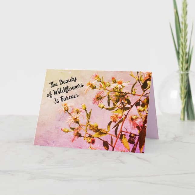 Pink Vintage Wildflowers Personalizable Birthday  Card (Front)