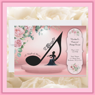 Pink Viola/Violin Music Event Concert Invitation