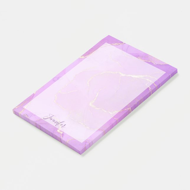 Pink violet and glitter ombre pattern note (Angled)
