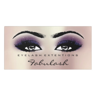 Pink Violet Glitter Gold Beauty Salon Lash Makeup Door Sign