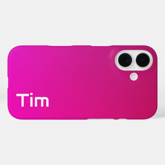 Pink-Violet Gradient – Personalized with Your Name Case-Mate iPhone Case (Back (Horizontal))