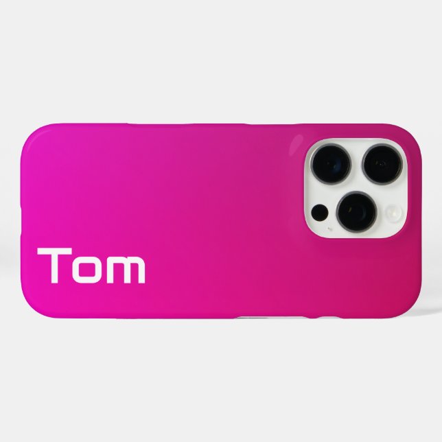 Pink-Violet Gradient – Personalized with Your Name Case-Mate iPhone Case (Back (Horizontal))