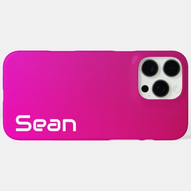 Pink-Violet Gradient – Personalized with Your Name Case-Mate iPhone Case (Back (Horizontal))