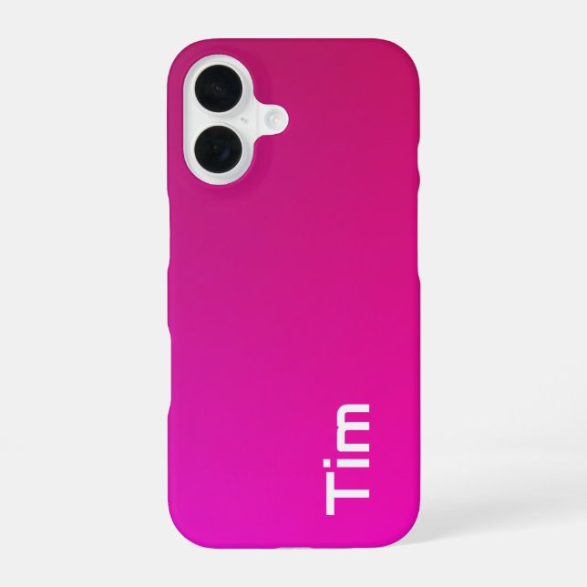 Pink-Violet Gradient – Personalized with Your Name Iphone Case (Back)