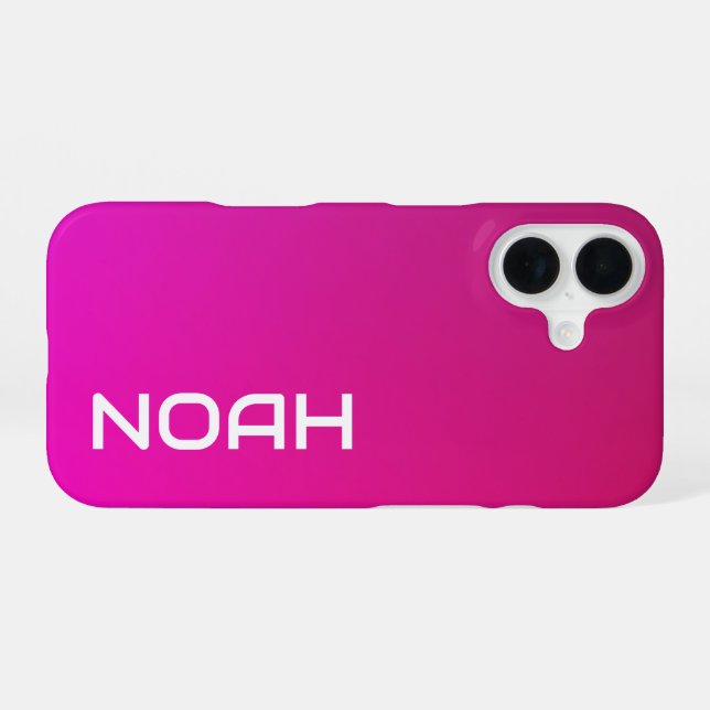 Pink-Violet Gradient – Personalized with Your Name iPhone Case (Back Horizontal)