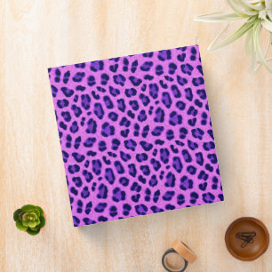 Pink Violet Leopard Animal Print Skin Pattern 3 Ring Binder