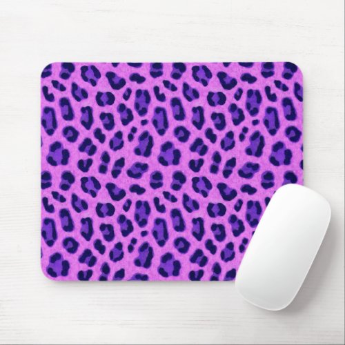 Pink Violet Leopard Animal Print Skin Pattern Mouse Pad