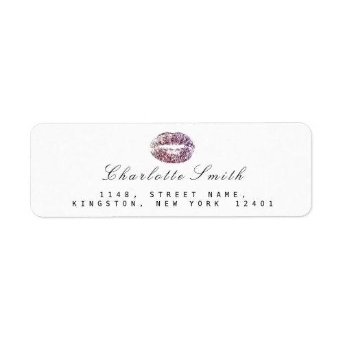 Pink Violet Purple Lips Kiss Makeup White  RSVP Label