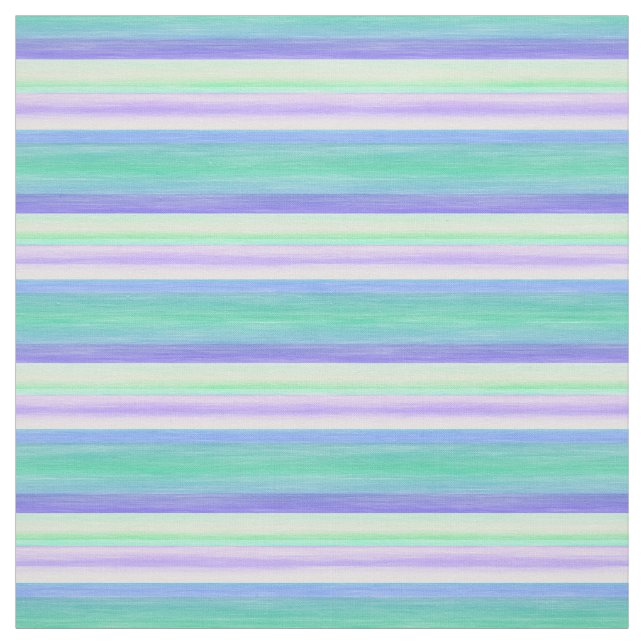 Pink Violet Purple Turquoise Blue Stripes Pattern Fabric (Swatch)