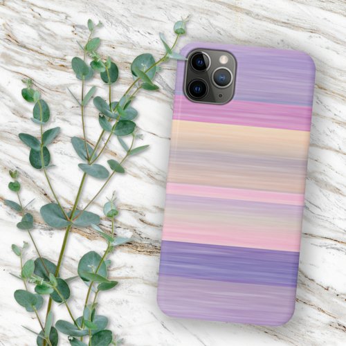 Pink Violet Purple Watercolor Art Stripes Pattern iPhone 11 Pro Max Case