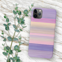 Pink Violet Purple Watercolor Art Stripes Pattern iPhone 11Pro Max Case