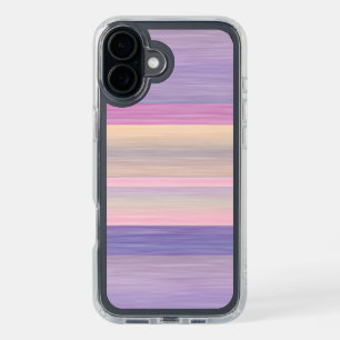 Pink Violet Purple Watercolor Art Stripes Pattern iPhone 16 Plus Case