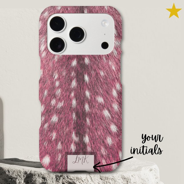 Pink Violet Realistic Deer Hair Speckled Spots  iPhone Case (Creator Uploaded)