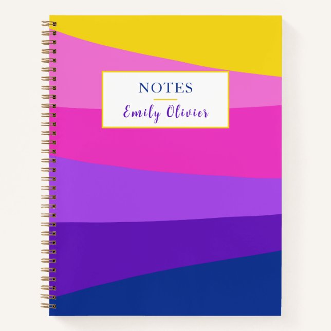 Pink Violet Yellow Journal Notes Personalize (Front)