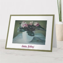 Pink violets birthday fine art by Pola.B.Alex Car