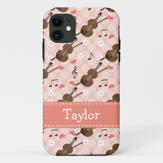 Pink Violin Case-Mate iPhone Case (Back)