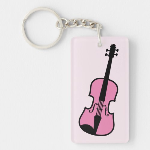 Pink violin keychain for violinist or musician