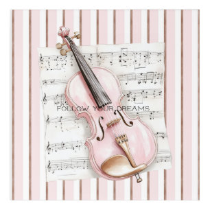 Pink Violin Music Sheet Acrylic Print