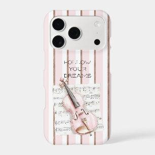 Pink Violin Music Sheet iPhone 17 Pro Case