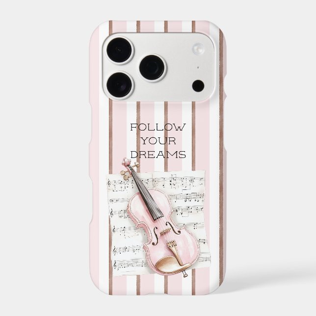 Pink Violin Music Sheet iPhone Case (Back)