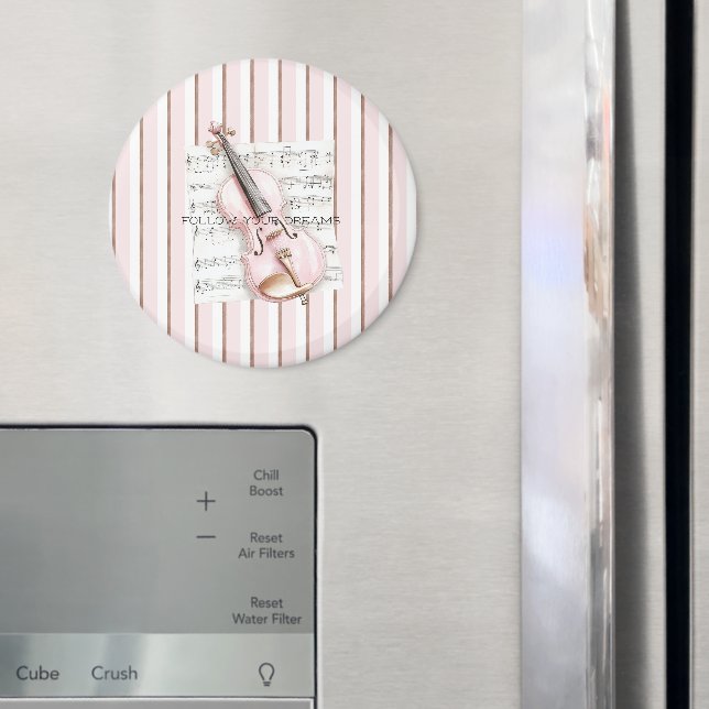 Pink Violin Music Sheet Magnet (In Situ (Fridge))