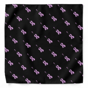 Pink Violin Pattern Bandana