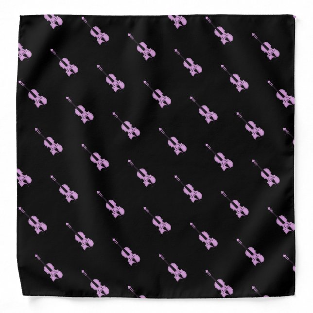 Pink Violin Pattern Bandana (Front)
