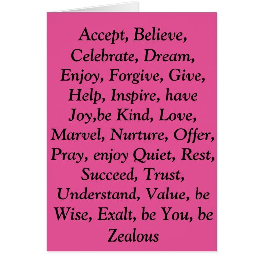 Pink virtues card (Front)