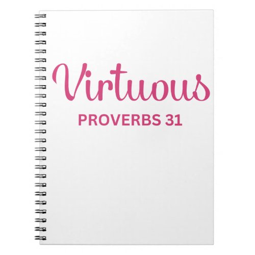Pink Virtuous Proverbs 31 Bible Verse Notebook