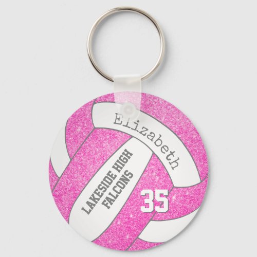 pink volleyball bag tag w player team name keychain