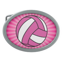 Pink Volleyball Belt Buckle