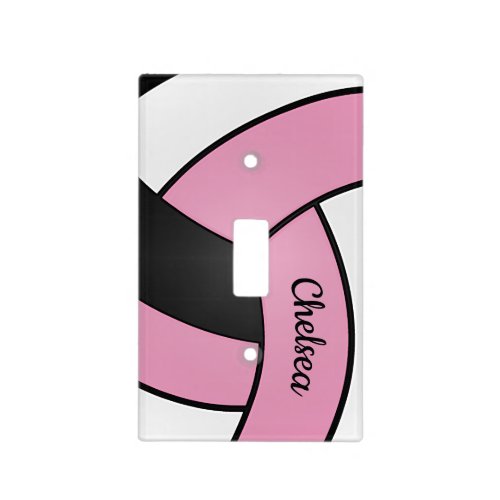 Pink Volleyball Design with DIY Signature Name Light Switch Cover