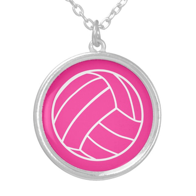 Pink Volleyball Necklace (Front)