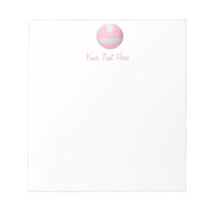 Pink Volleyball Personalized Notepad