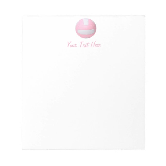Pink Volleyball Personalized  Notepad (Front)