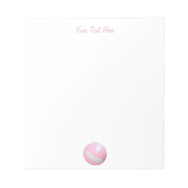 Pink Volleyball Personalized  Notepad (Front)