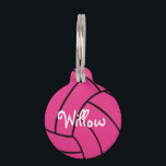 Pink Volleyball Personalized Pet Tag<br><div class="desc">Cute pink volleyball personalized pet tag.  Perfect for your cat or dog.  Makes a great gift for all occasions.  Click the "Customize it!" button to change the text size,  text color,  font style and more!</div>