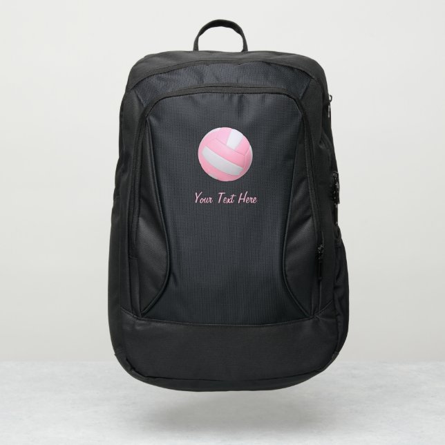 Pink Volleyball Personalized   Port Authority® Backpack (Front)