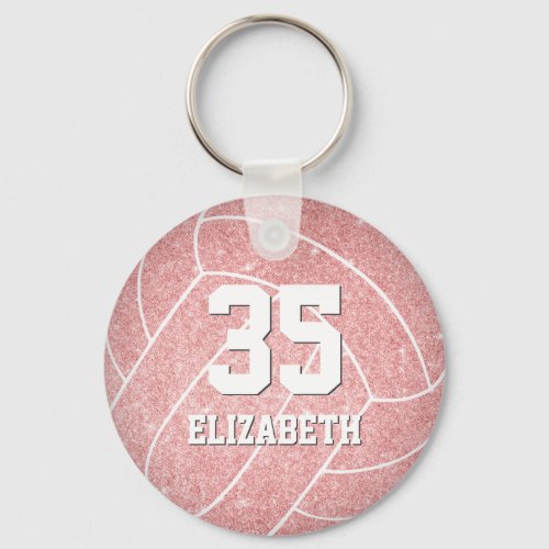 pink volleyball player jersey number backpack tag keychain