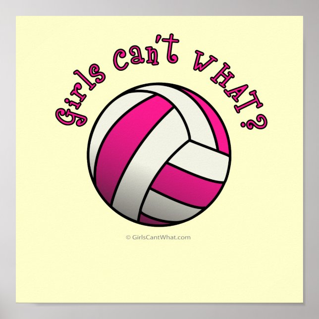 Pink Volleyball Poster (Front)