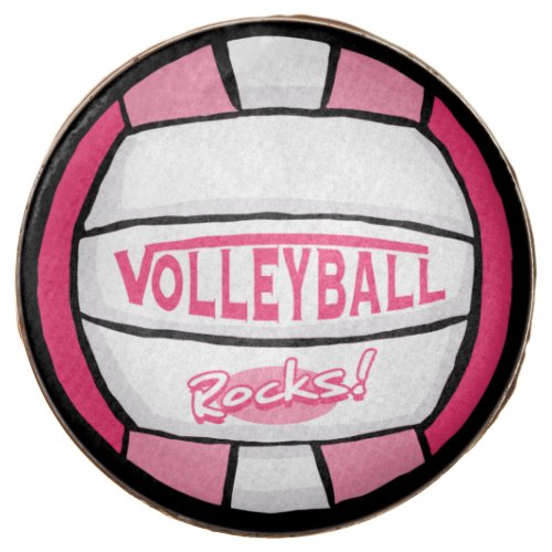 Pink Volleyball Rocks Chocolate Covered Oreo