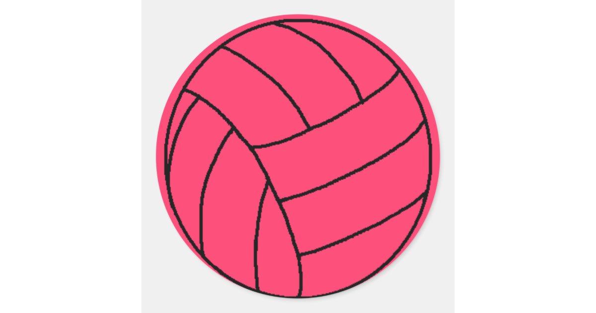 Pink Volleyball Sticker | Zazzle