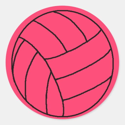 Pink Volleyball Sticker | Zazzle