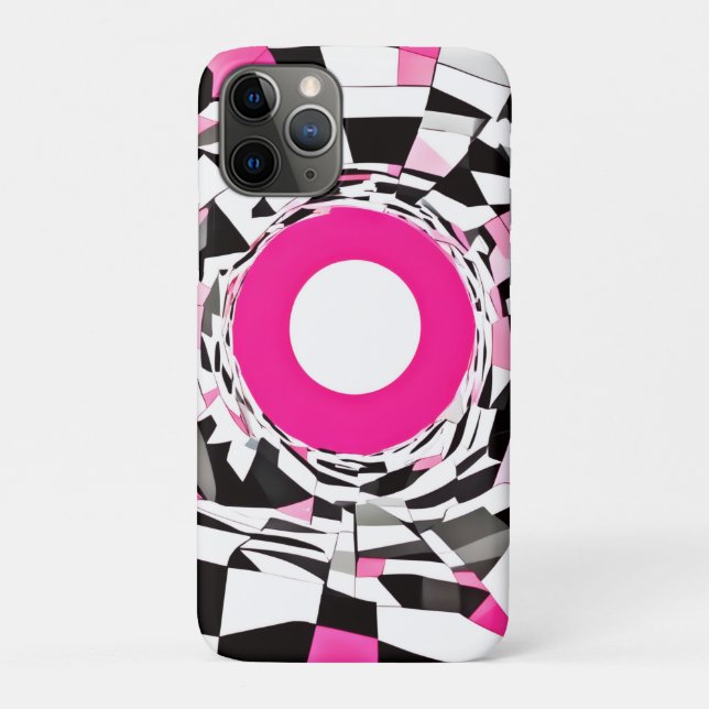 Pink Vortex: A Checkered Descent Case-Mate iPhone Case (Back)