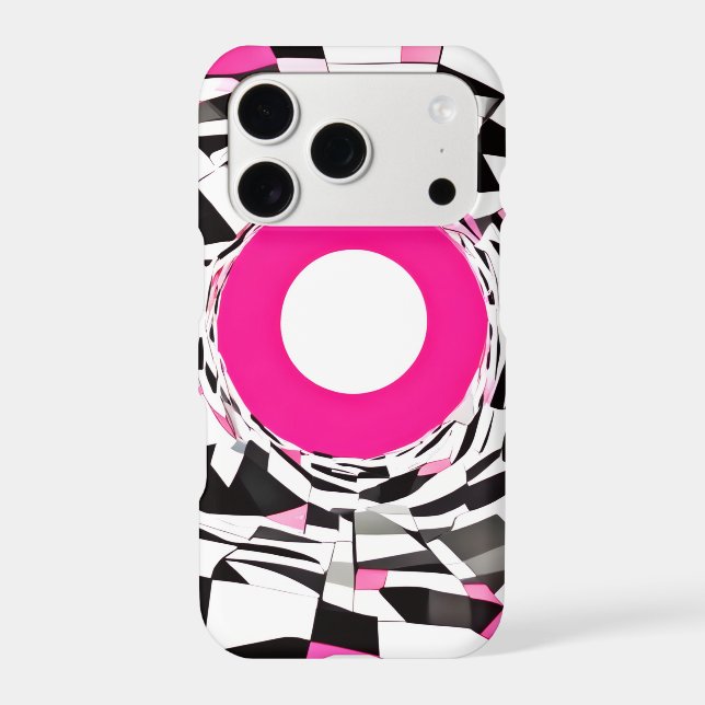 Pink Vortex: A Checkered Descent Iphone Case (Back)