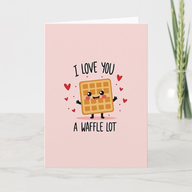 Pink Waffle Lot Love You Card (Front)