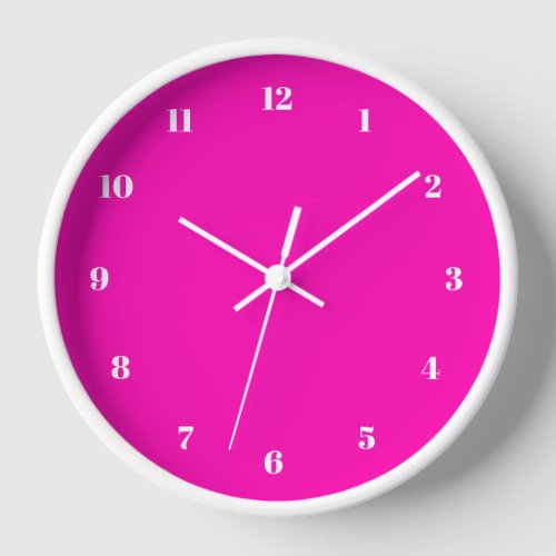 Pink Wall Clock Custom Colors and Numbers Font