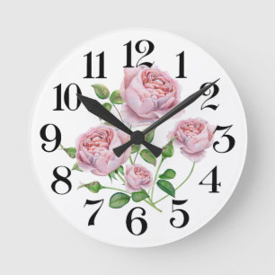 pink wall clock to the watercolor