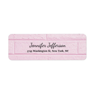 Pink Wall Handwriting Script Creative Plain Label