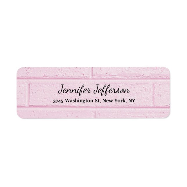 Pink Wall Handwriting Script Creative Plain Label (Front)